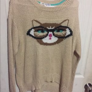 Jolt hipster cat glasses sweater